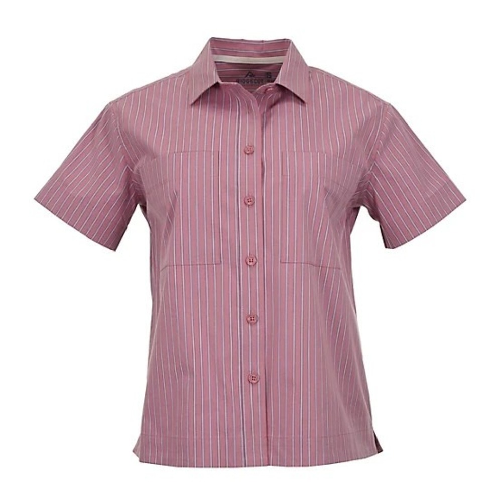 Ridgecut Toughwear Women’s Small Pink Striped Short-Sleeve Camp Shirt NEW w/tags